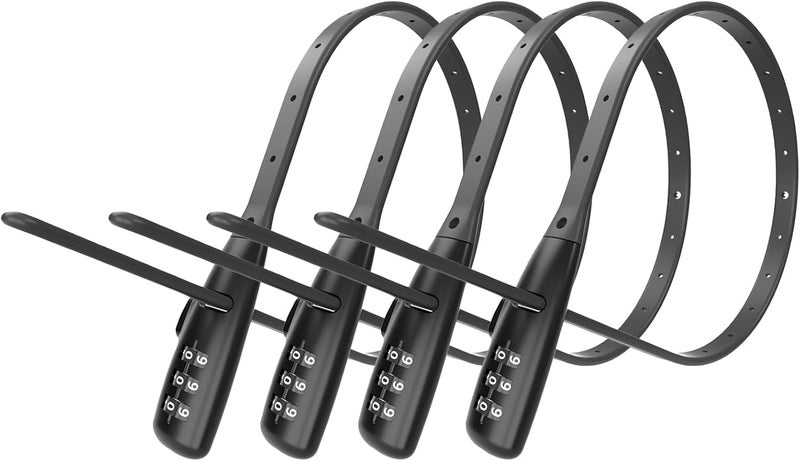 WARLION Zip Tie Lock - 3-Digit Adjustable Cable Lock, for Bike Rack, Motorcycle Helmet, Skateboard, Skis, French Door, Stroller & Cabinet - Ideal for Lightweight Security (4 Pack) - Image 1
